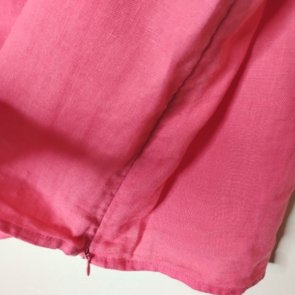 100% Linen Twin Set | Coral Button Shirt + Matching Tank | M/L - Picture 10 of 13